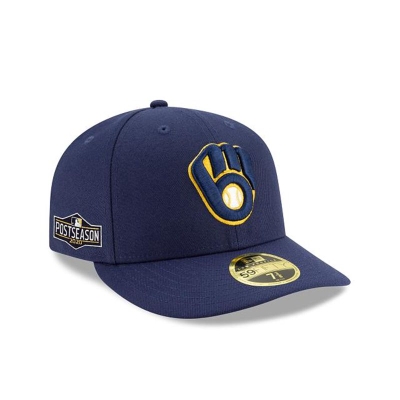 Sapca New Era Milwaukee Brewers MLB Postseason Side Patch Low Profile 59FIFTY Fitted - Albastri